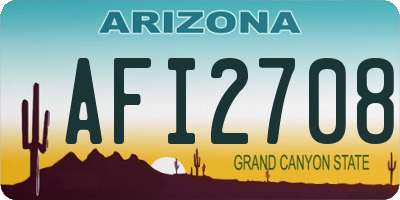 AZ license plate AFI2708