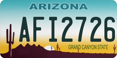 AZ license plate AFI2726