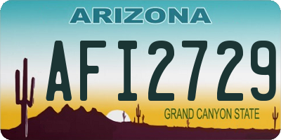 AZ license plate AFI2729