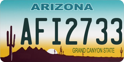 AZ license plate AFI2733