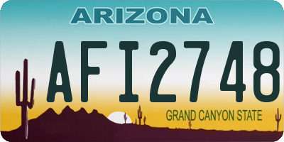 AZ license plate AFI2748