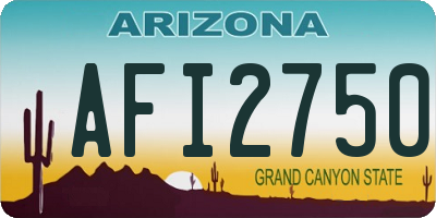 AZ license plate AFI2750