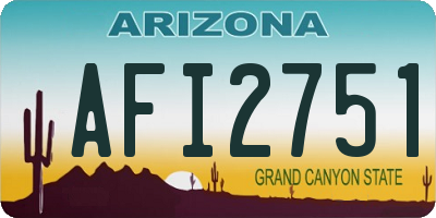 AZ license plate AFI2751