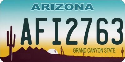 AZ license plate AFI2763