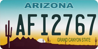 AZ license plate AFI2767