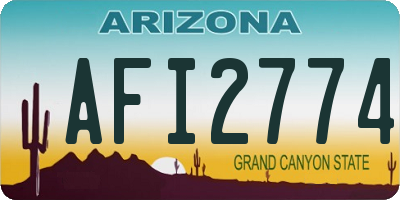 AZ license plate AFI2774