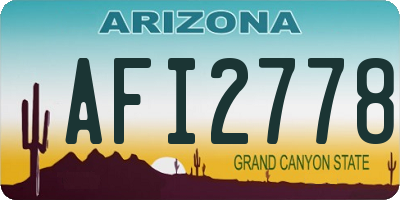 AZ license plate AFI2778