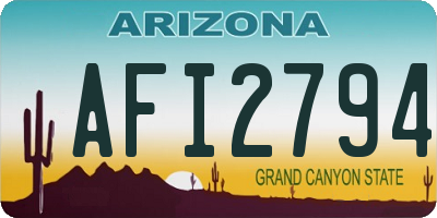 AZ license plate AFI2794