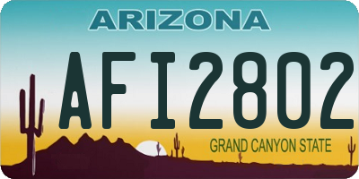 AZ license plate AFI2802