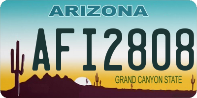 AZ license plate AFI2808