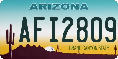 AZ license plate AFI2809