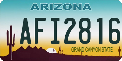 AZ license plate AFI2816