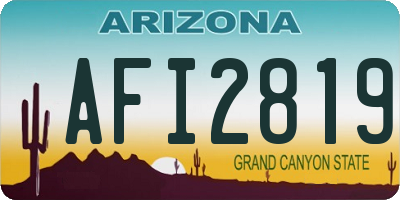 AZ license plate AFI2819