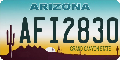 AZ license plate AFI2830