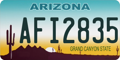 AZ license plate AFI2835