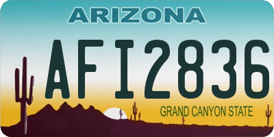 AZ license plate AFI2836