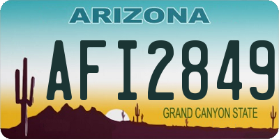 AZ license plate AFI2849