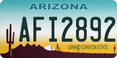AZ license plate AFI2892