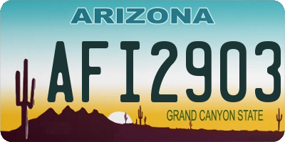 AZ license plate AFI2903