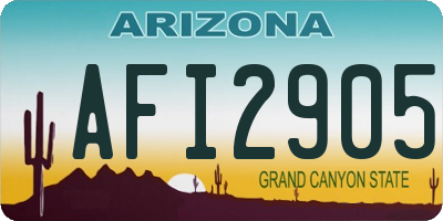 AZ license plate AFI2905