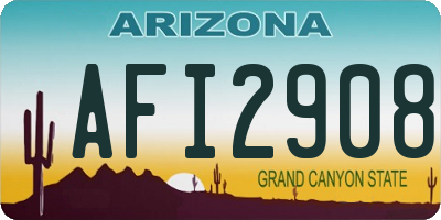 AZ license plate AFI2908