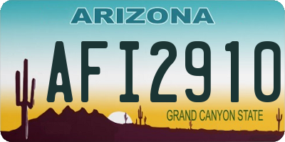 AZ license plate AFI2910