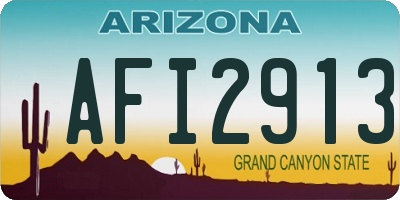 AZ license plate AFI2913