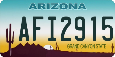 AZ license plate AFI2915