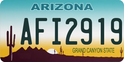 AZ license plate AFI2919