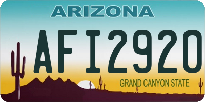 AZ license plate AFI2920