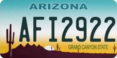 AZ license plate AFI2922