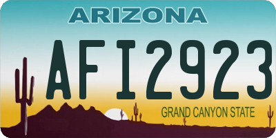 AZ license plate AFI2923