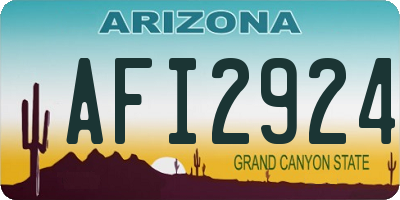 AZ license plate AFI2924