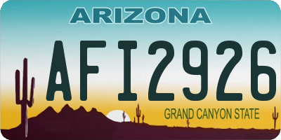 AZ license plate AFI2926