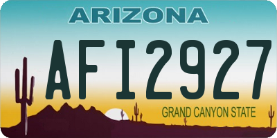 AZ license plate AFI2927