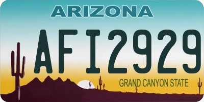 AZ license plate AFI2929