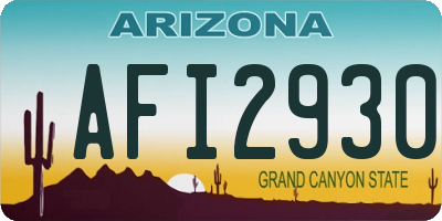 AZ license plate AFI2930
