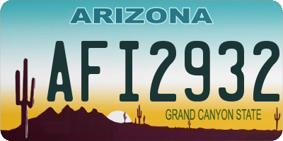 AZ license plate AFI2932