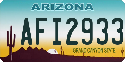 AZ license plate AFI2933