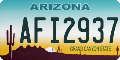 AZ license plate AFI2937