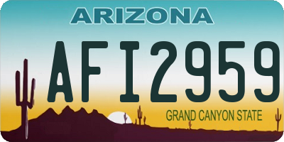AZ license plate AFI2959