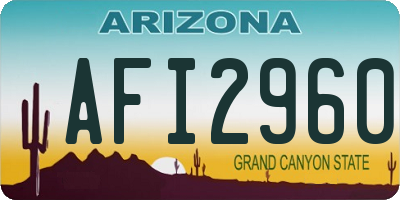 AZ license plate AFI2960