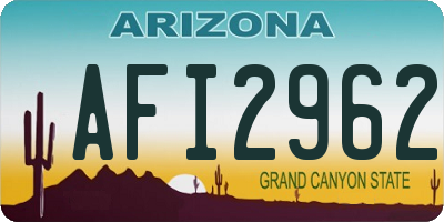 AZ license plate AFI2962