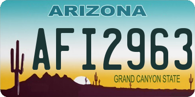 AZ license plate AFI2963