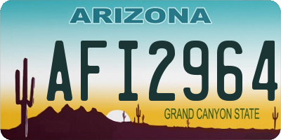 AZ license plate AFI2964