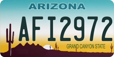 AZ license plate AFI2972