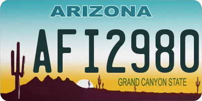 AZ license plate AFI2980