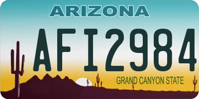 AZ license plate AFI2984
