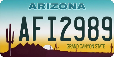 AZ license plate AFI2989