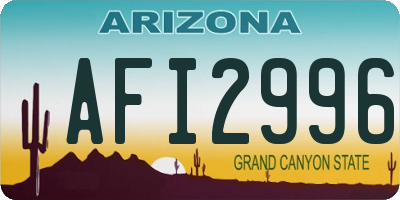 AZ license plate AFI2996